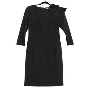 Calvin Klein Preppy Gray Shoulder Bow Sheath Dress Womens Size 2 Office Cocktail